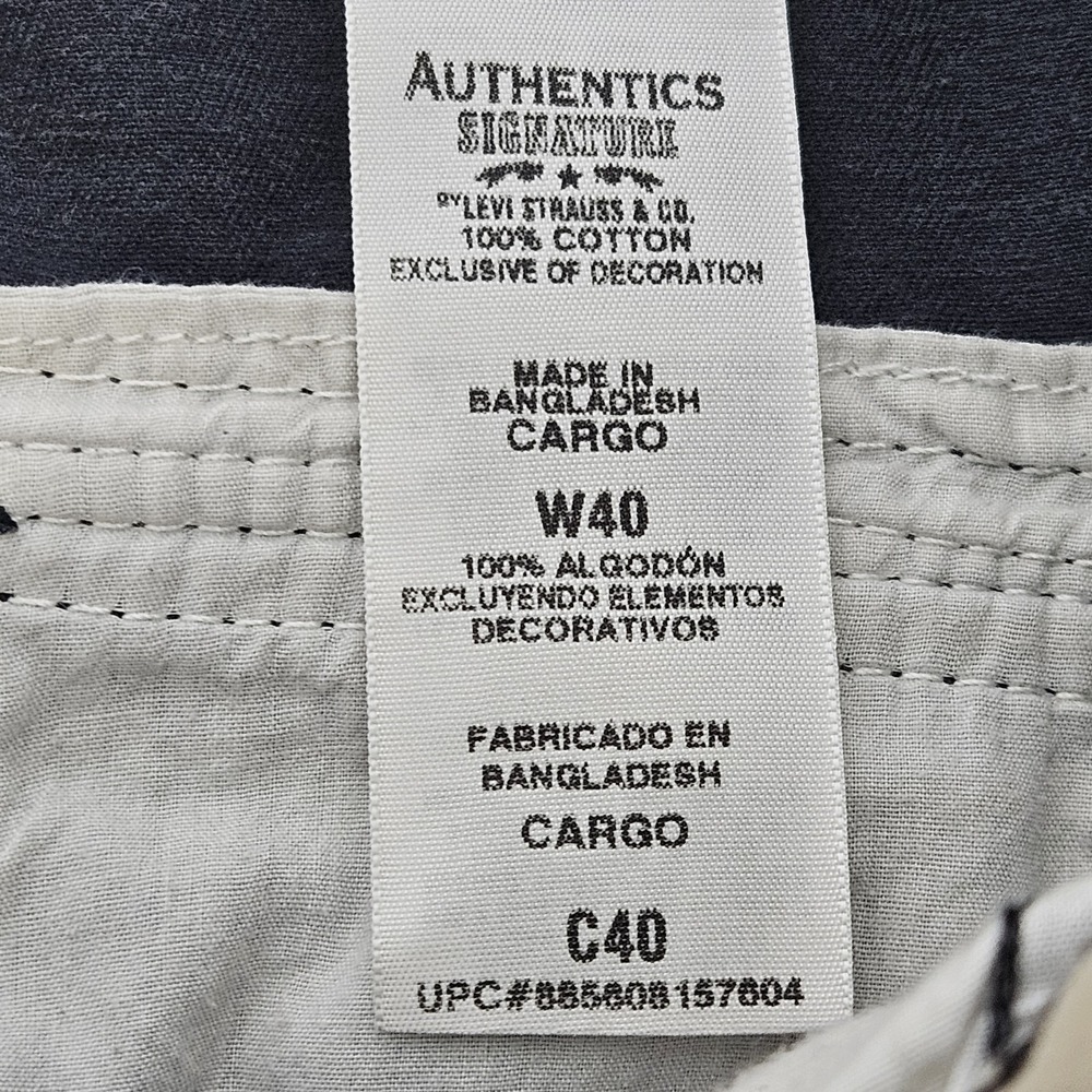 Cargo Shorts Navy Mens Authentics Signature By Levis Strauss & Co W40 - Picture 4 of 5